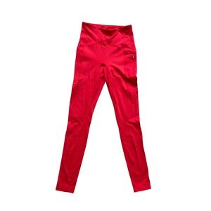 Fabletics Motion365 High Waisted Red Leggings with Zipper Pocket LG2146638 XS
